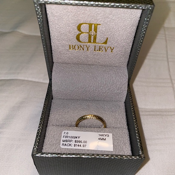 Bony Levy 14k Yellow Gold Detailed Ring Womens Size 7 - Picture 5 of 8